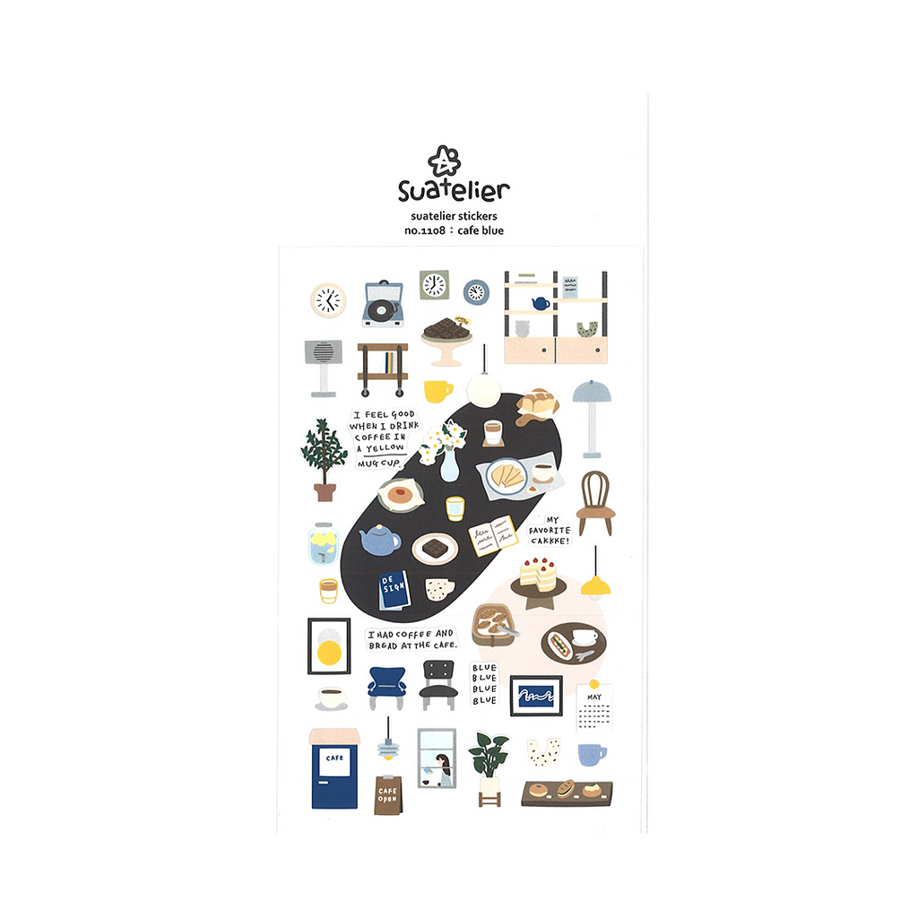 Suatelier Stickers | No. 1108 | Cafe Blue - Simple Paper 