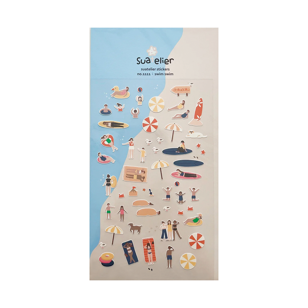 Suatelier Stickers | No. 1111 | Swim Swim - Simple Paper 