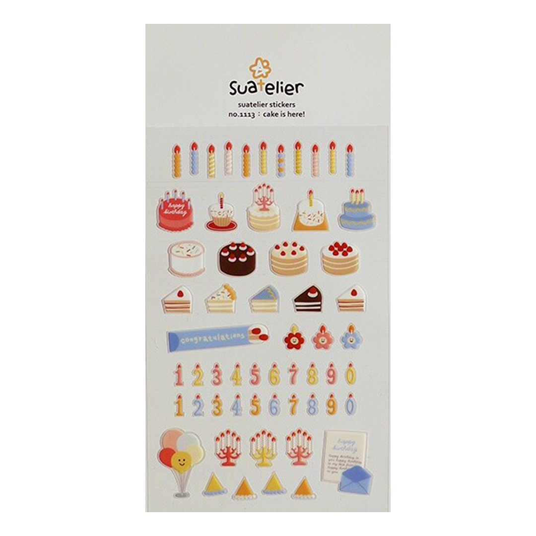 Suatelier Stickers | No. 1113 | Cake Is Here - Simple Paper 