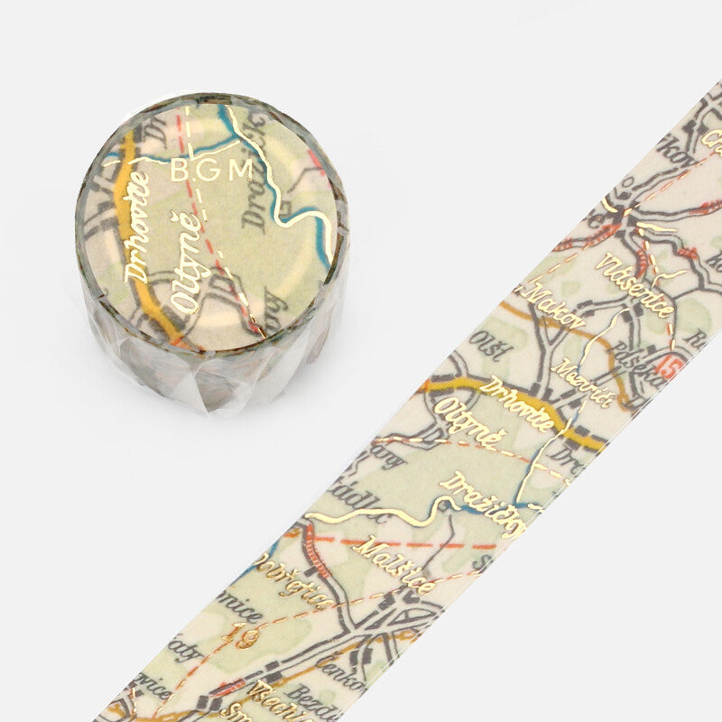 BGM Washi Tape | Life | Antique Map - Simple Paper 