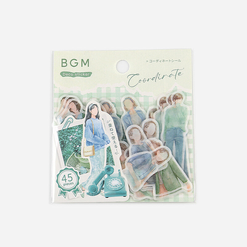 BGM Agenda Sticker Flake Stickers | Coordinate | Green - Simple Paper 