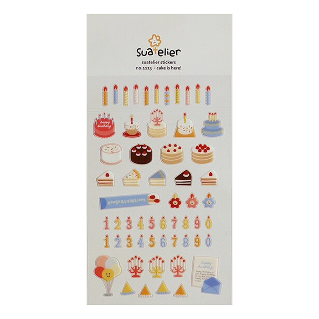 Suatelier Stickers | No. 1113 | Cake Is Here - Simple Paper 