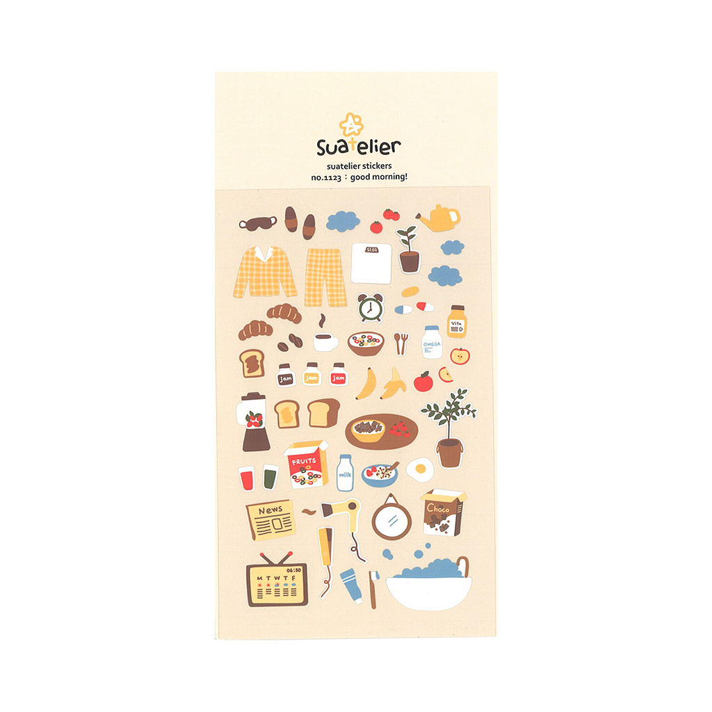 Suatelier Stickers | No. 1123 | Good Morning - Simple Paper 