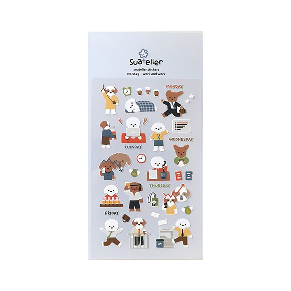 Suatelier Stickers | No. 1125 | Work and Work - Simple Paper 