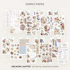 Sticker sheets of library rooms, books, library stamps, watercolor roses and a November 2026 calendar