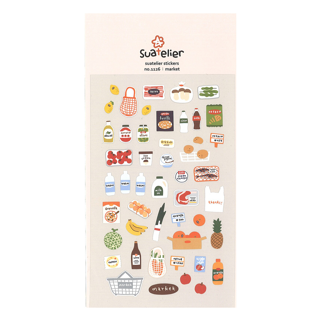 Suatelier Stickers | No. 1126 | Market - Simple Paper 