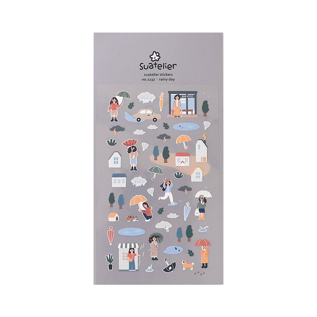 Suatelier Stickers | No. 1132 | Rainy Day - Simple Paper 