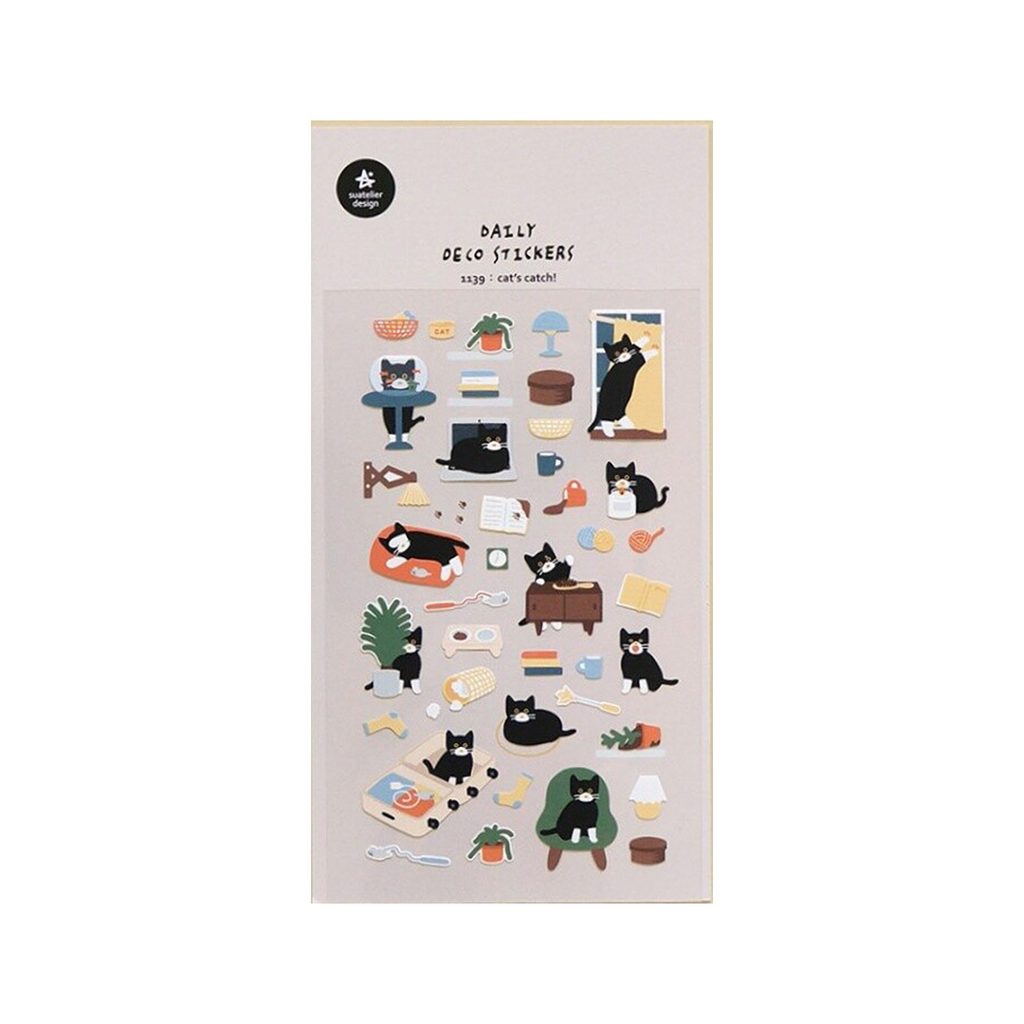 Suatelier Stickers | No. 1139 | Cat's Catch - Simple Paper 