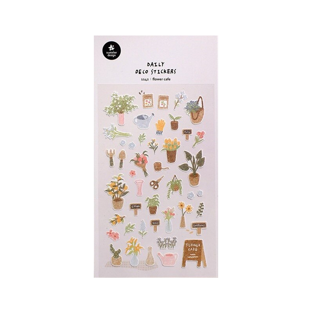 Suatelier Stickers | No. 1142 | Flower Cafe - Simple Paper 