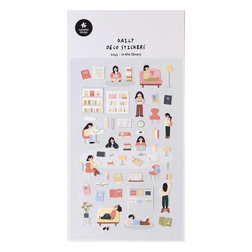 Suatelier Stickers | No. 1143 | In The Library - Simple Paper 