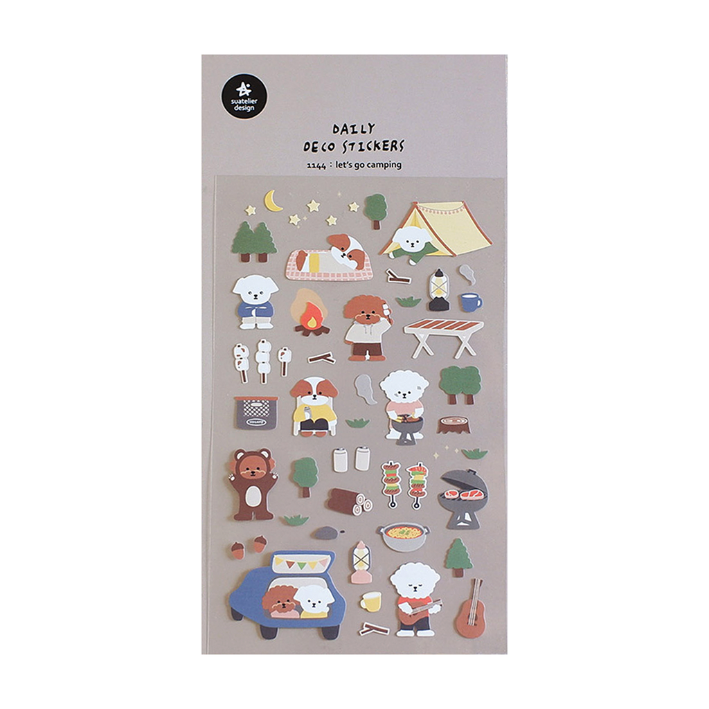 Suatelier Stickers | No. 1144 | Let's Go Camping - Simple Paper 