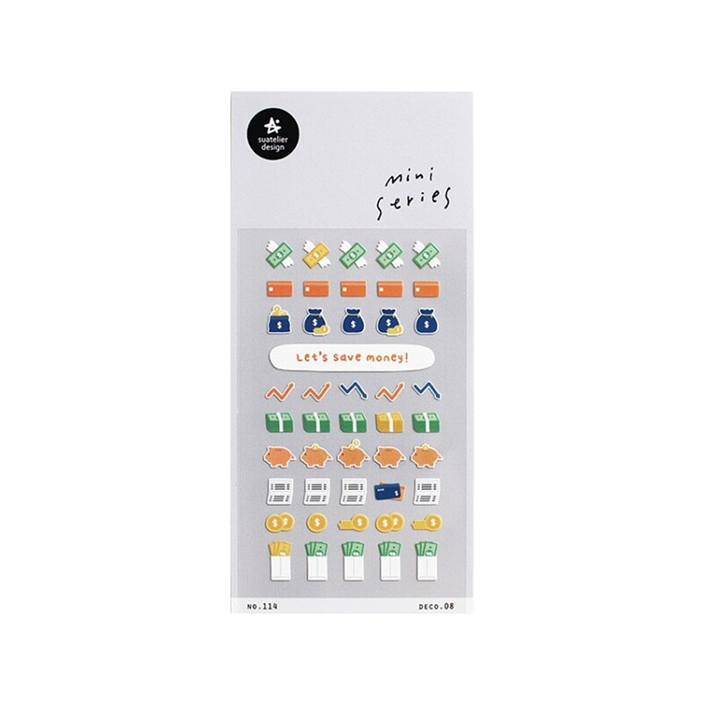 Suatelier Mini Series Stickers | No. 114 | Save Money - Simple Paper 