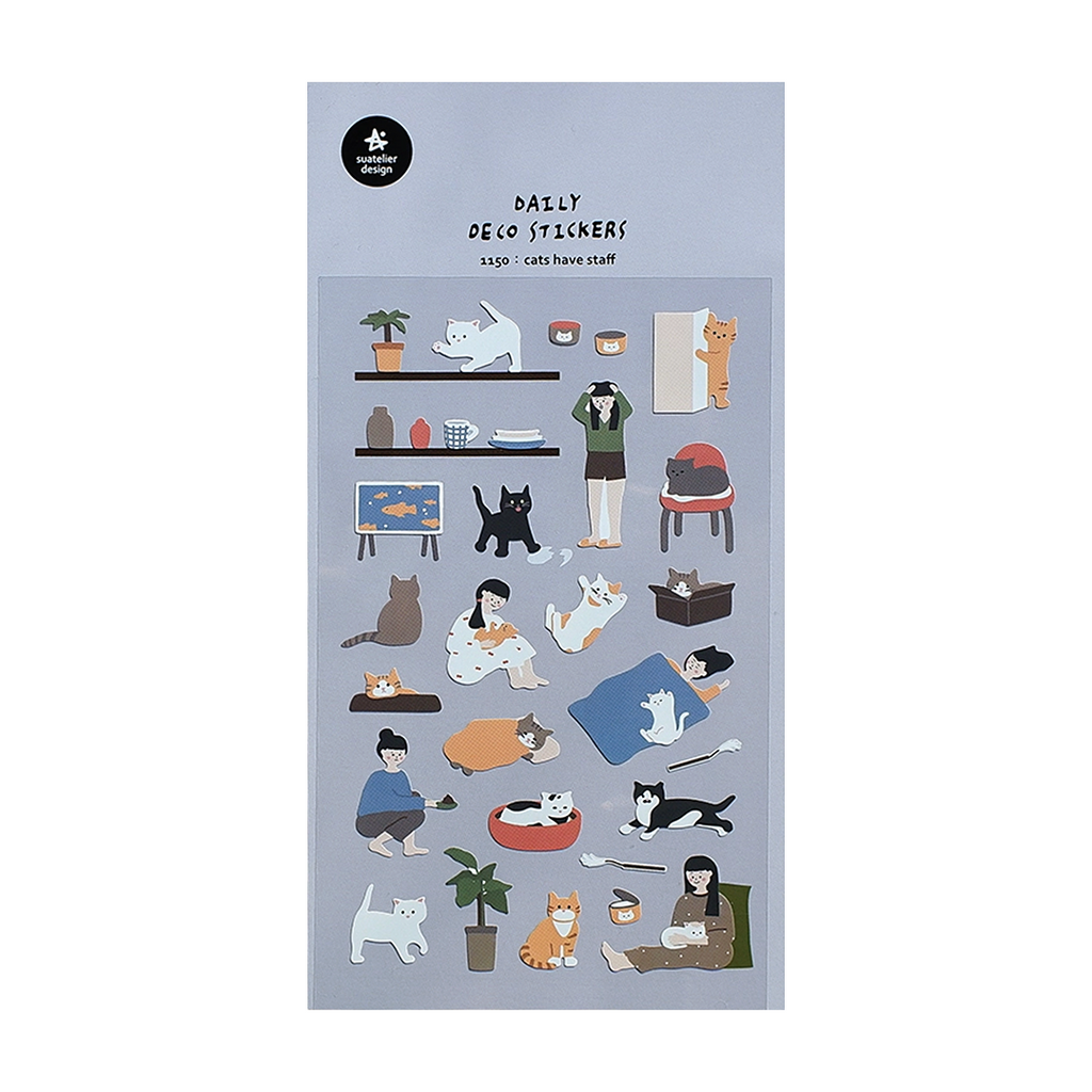 Suatelier Stickers | No. 1150 | Cats Have Staff - Simple Paper 