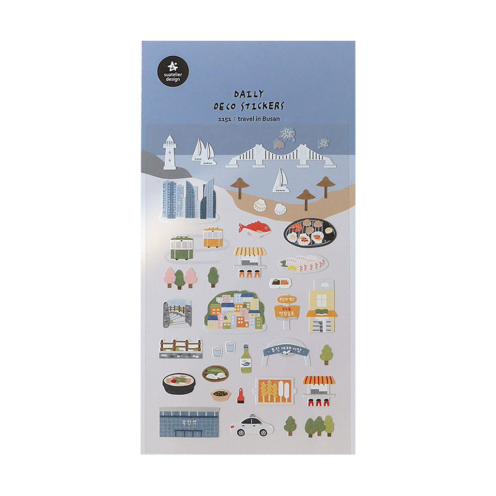 Suatelier Stickers | No. 1151 | Travel to Busan - Simple Paper 