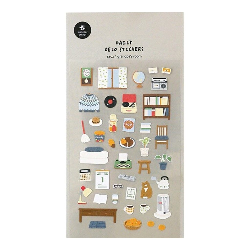 Suatelier Stickers | No. 1152 | Grandpa's Room - Simple Paper 