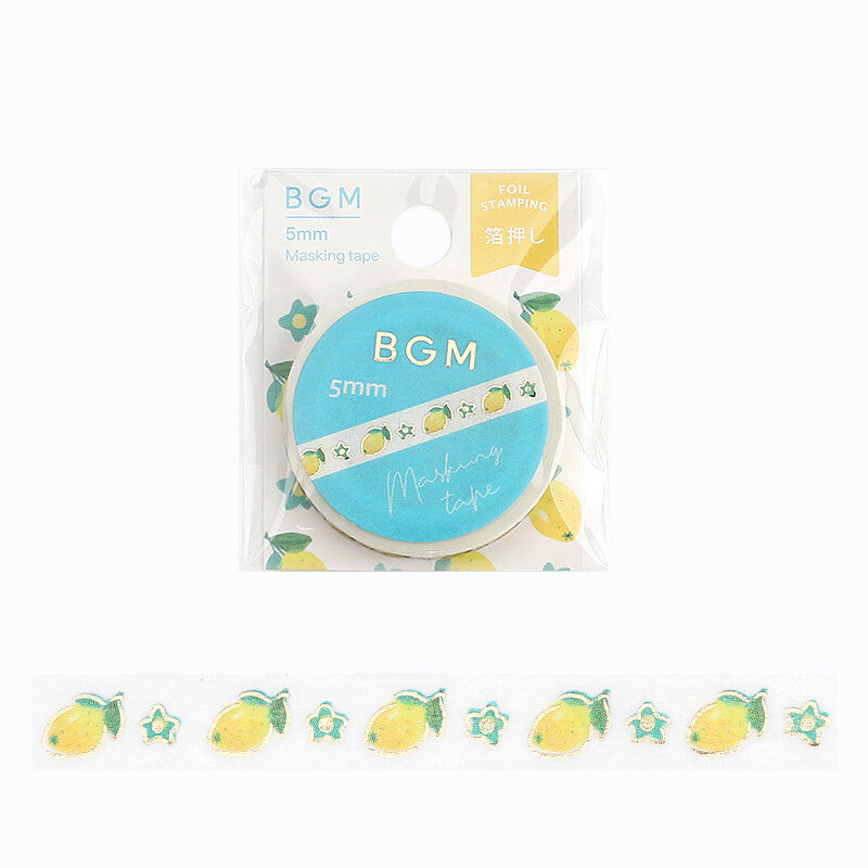 BGM Washi Tape | 5mm | Lemons and Flowers - Simple Paper 