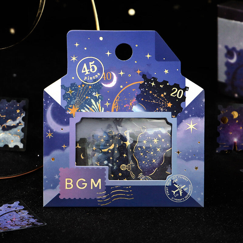 BGM Agenda Sticker Flake Stickers | Post Office | Shooting Star - Simple Paper 