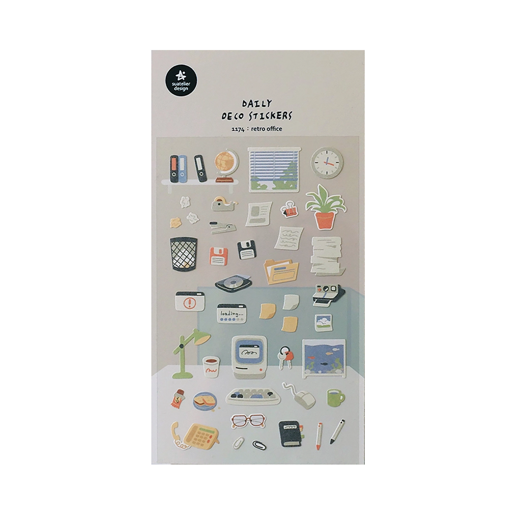 Suatelier Stickers | No. 1174 | Retro Office - Simple Paper 