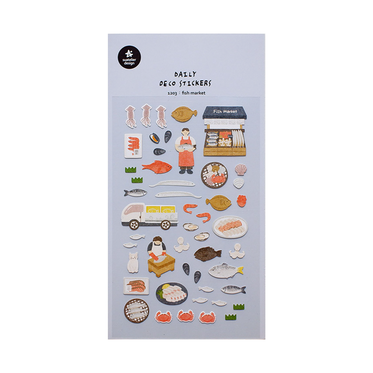 Suatelier Stickers | No. 1203 | Fish Market – Simple Paper