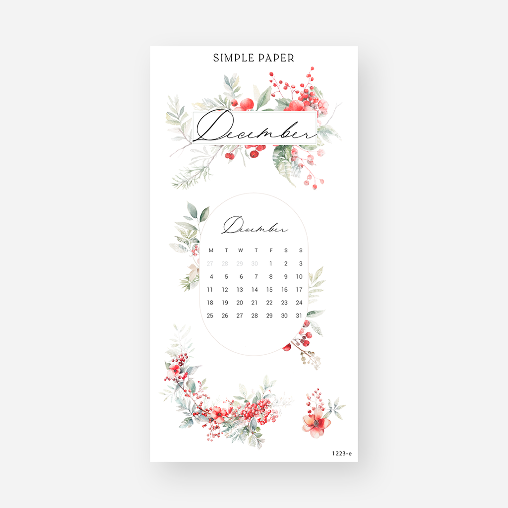 December - Sheet E - Simple Paper