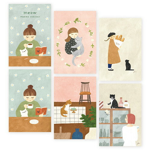 Cozyca | Mariko Fukuoka Postcards | Meow - Simple Paper 