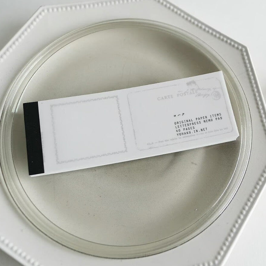 Yohaku Letterpress Ticket Style Memo | M-144 | Black - Simple Paper 