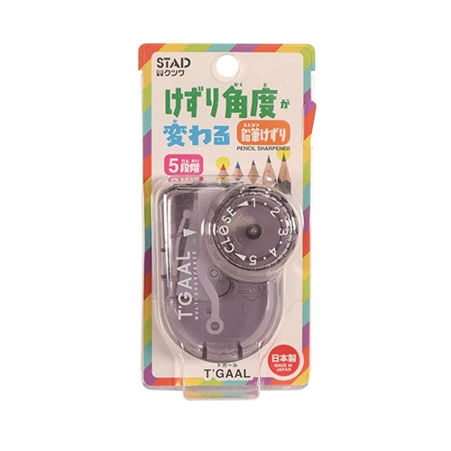 Kutsuwa T'Gaal Pencil Sharpener | Clear Black - Simple Paper 