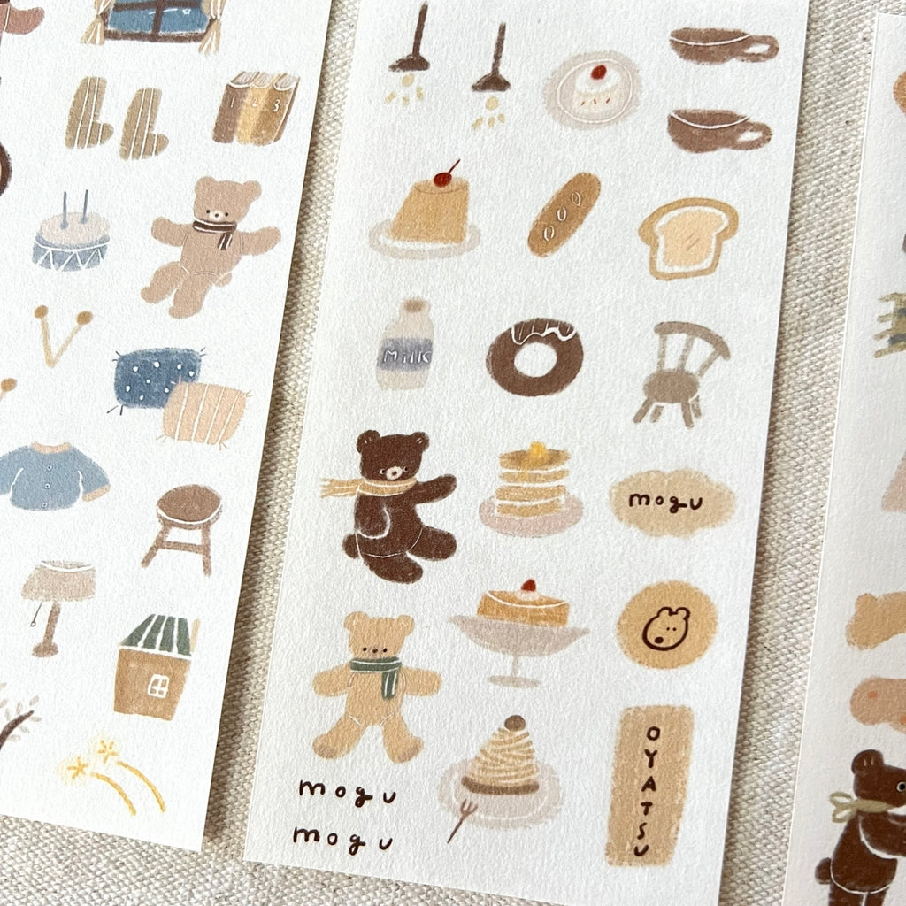 ranmyu Washi Sticker Set | Bear Snacks - Simple Paper 