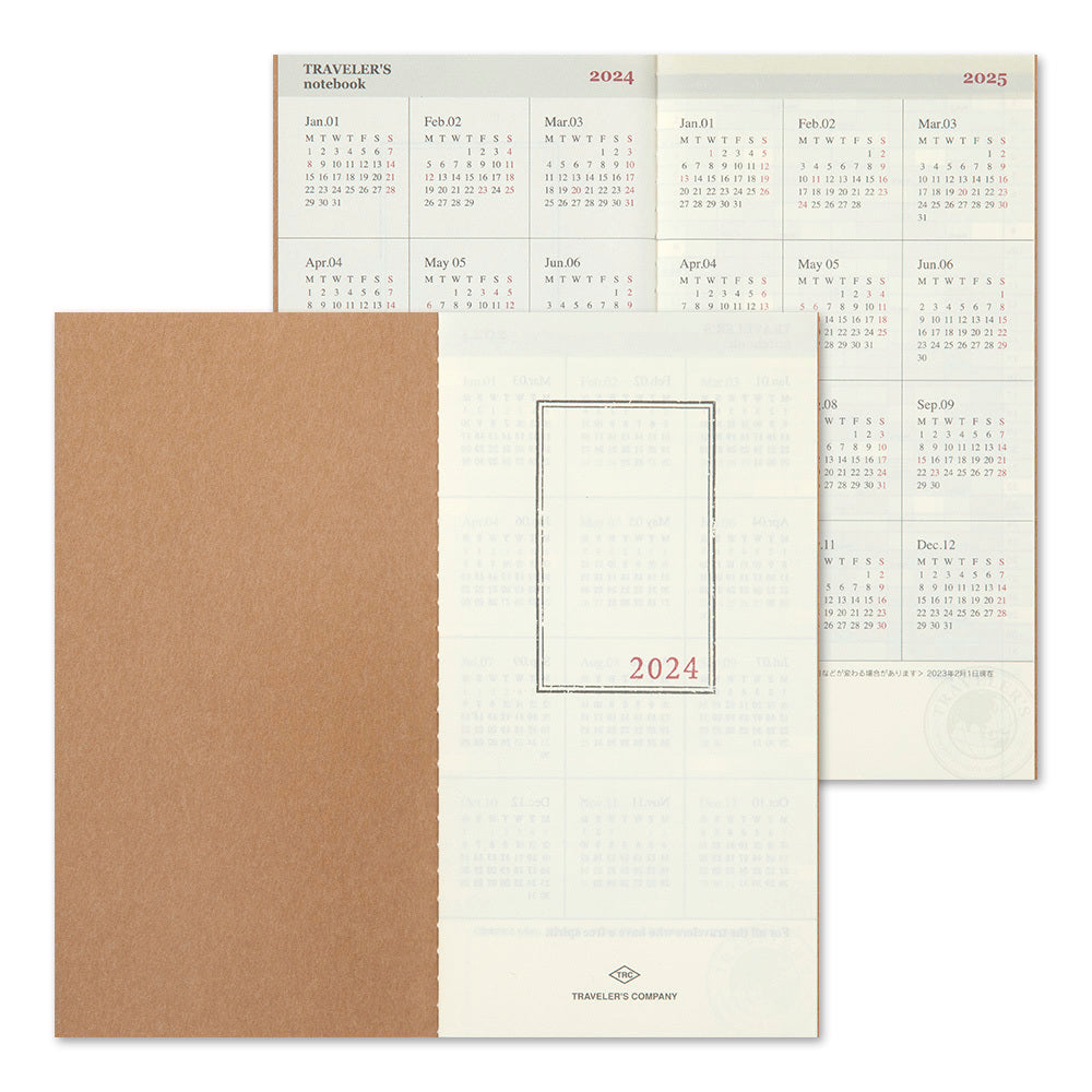 Traveler's Notebook 2024 Monthly | Regular - Simple Paper 