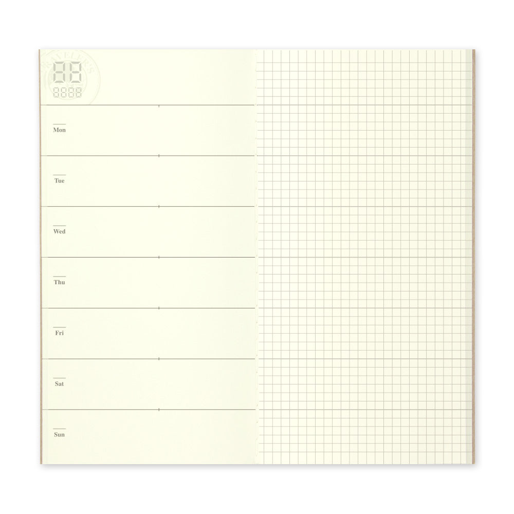 TN Regular Size Refill | Free Diary Weekly + Grid Notebook | 019 - Simple Paper 