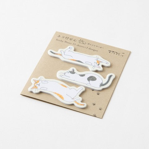 Midori Sticky Notes | Point Cat Stretching Out - Simple Paper 