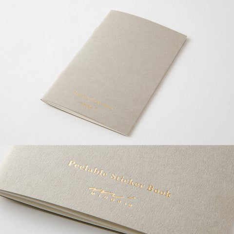 Midori Sticker Book With Pocket | Gray - Simple Paper 