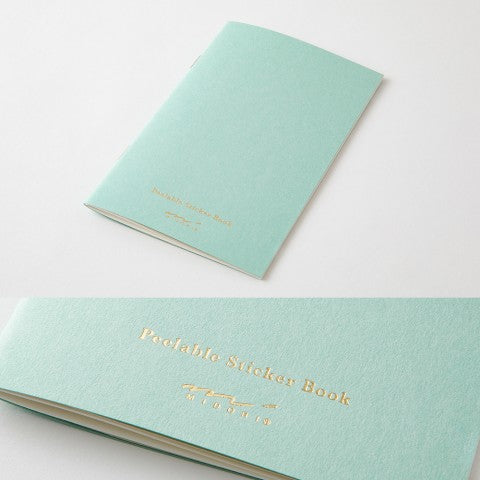 Midori Sticker Book With Pocket | Light Blue - Simple Paper 