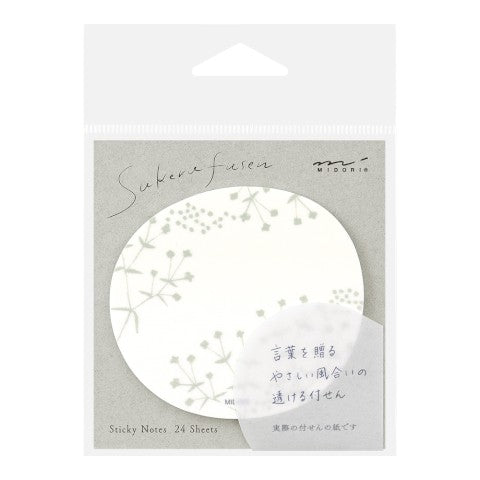Midori Transparent Sticky Notes | Small Flowers - Simple Paper 