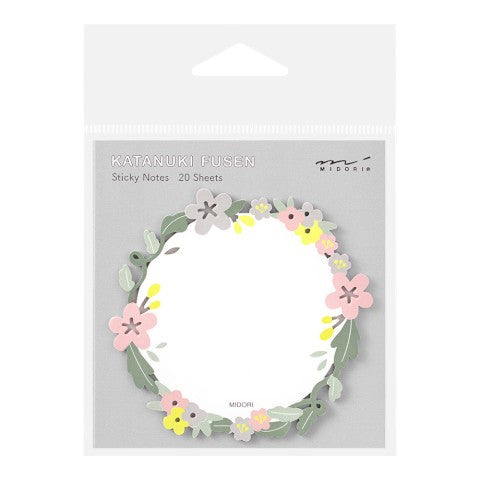 Midori Die Cut Sticky Notes | Wreath - Simple Paper 