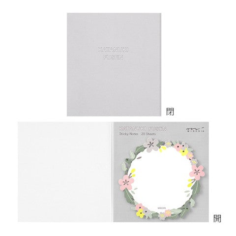 Midori Die Cut Sticky Notes | Wreath - Simple Paper 