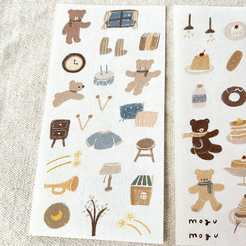 ranmyu Washi Sticker Set | Bear Snacks - Simple Paper 