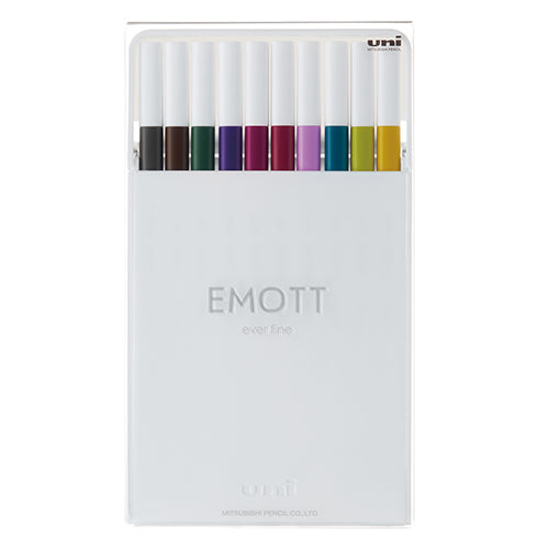 Uni EMOTT Sign Pen | 0.4 mm | 10 Color Set | No.3 - Simple Paper 