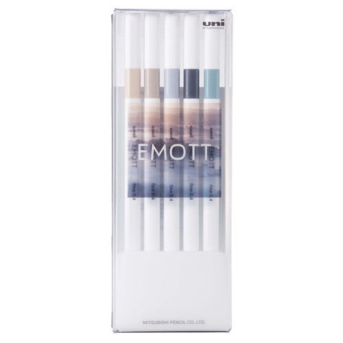 Uni EMOTT Sign Pen | 0.4 mm | 5 Color Set | No.9 Nuance - Simple Paper 