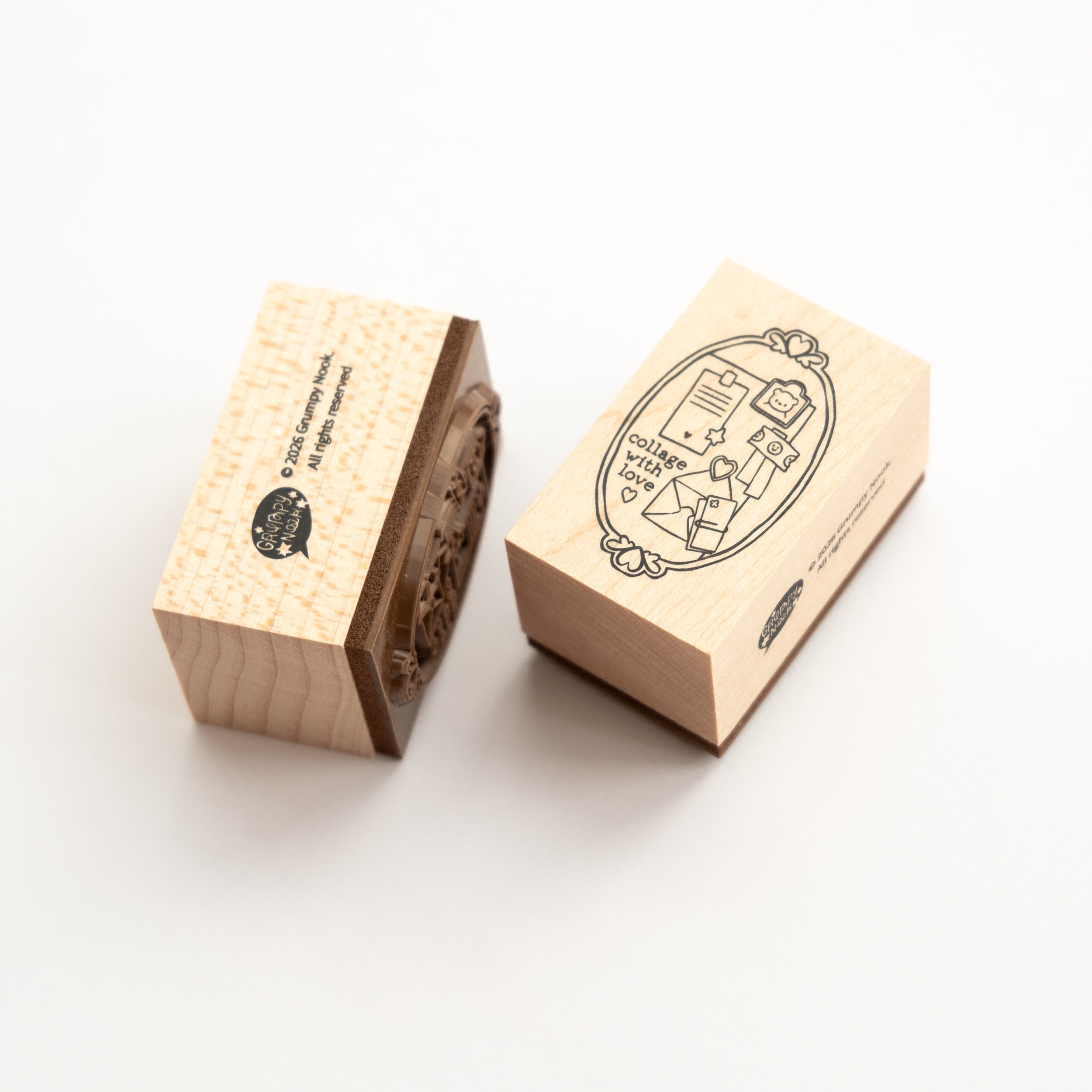 Grumpy Nook Rubber Stamp Framed Collage