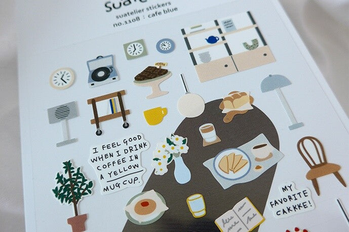 Suatelier Stickers | No. 1108 | Cafe Blue - Simple Paper 