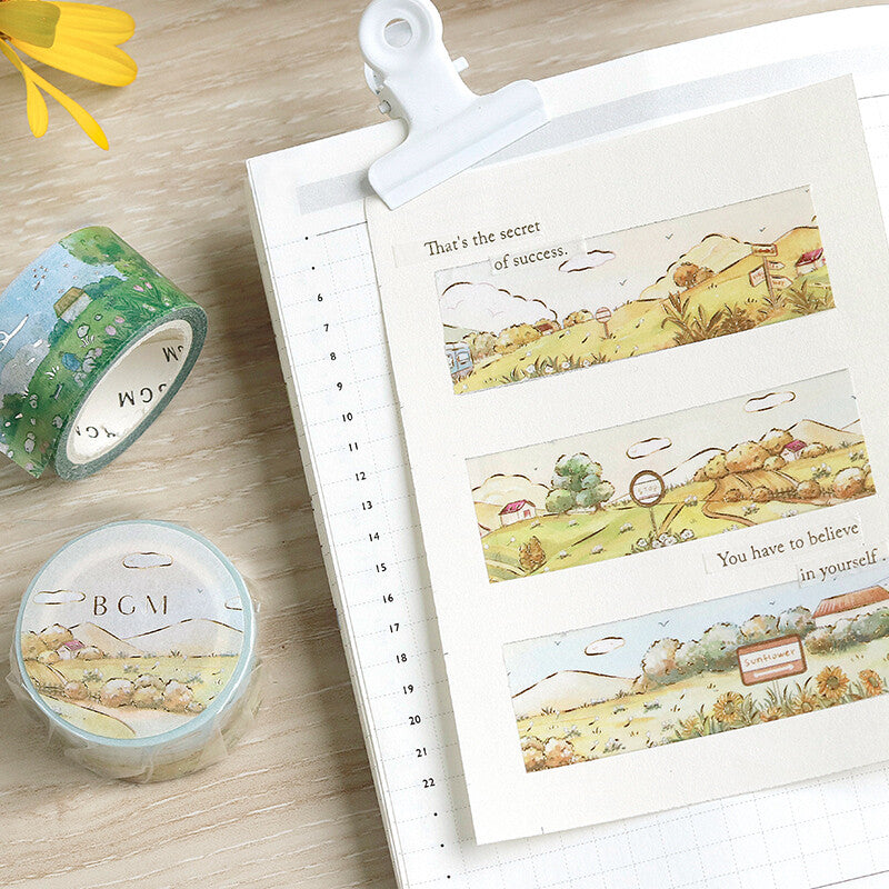 BGM Washi Tape | Little World | Fields At Dusk - Simple Paper 