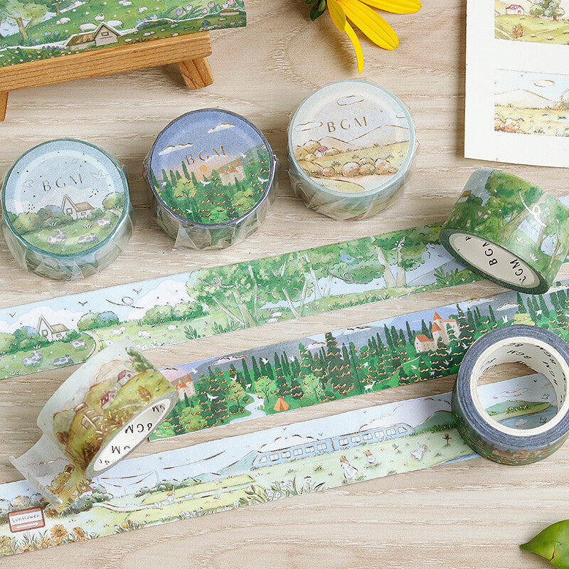 BGM Washi Tape | Little World | Aozora Farm - Simple Paper 