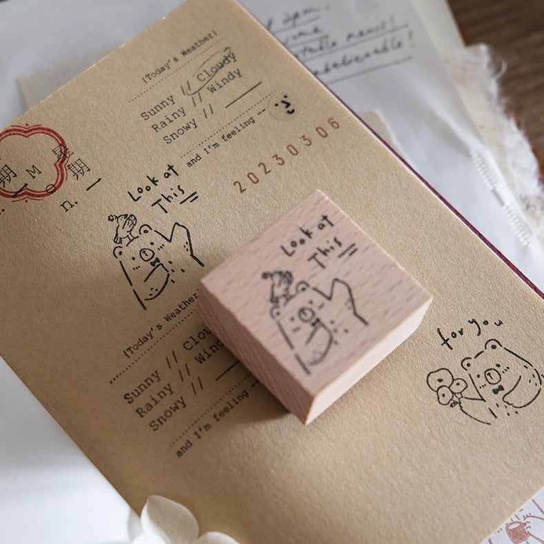 Eileen Tai Wooden Stamps | Beary Ordinary Days | Set C - Simple Paper 