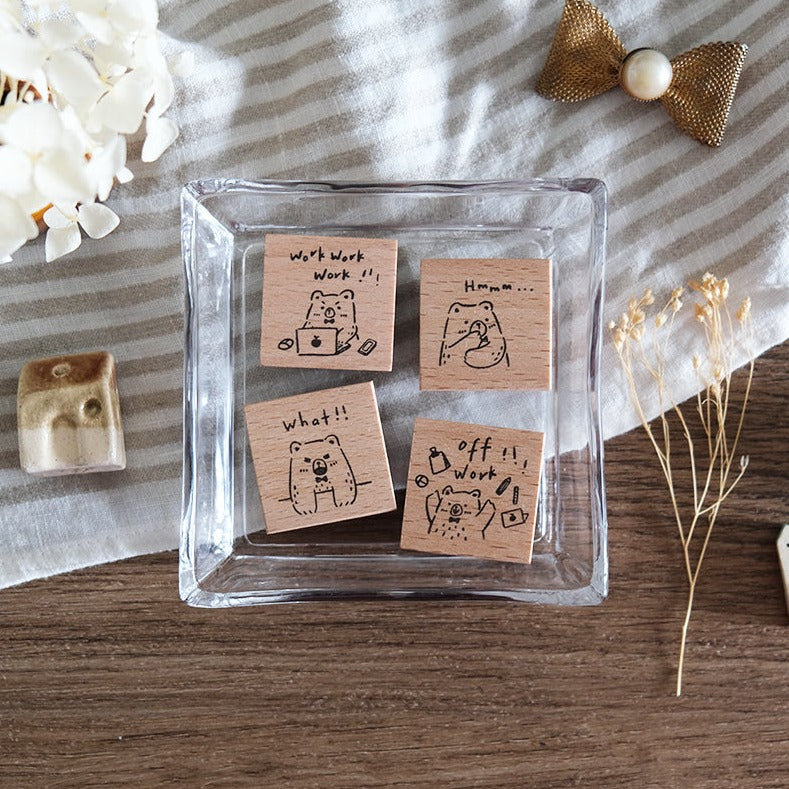 Eileen Tai Wooden Stamps | Beary Ordinary Days | Set A - Simple Paper 