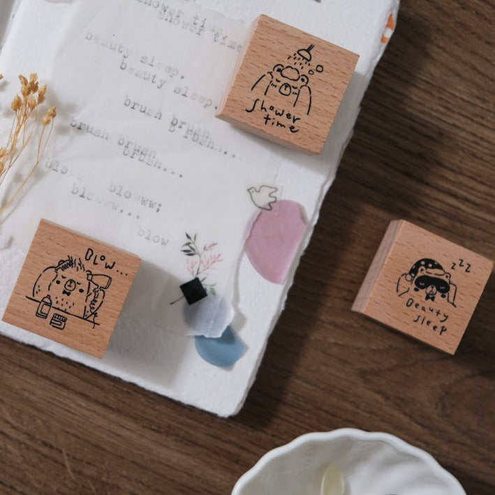 Eileen Tai Wooden Stamps | Beary Ordinary Days | Set D - Simple Paper 