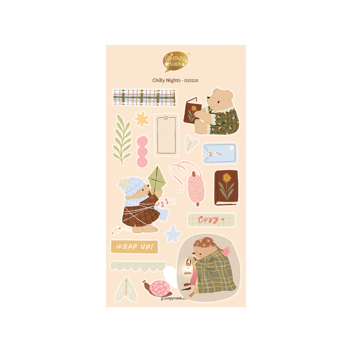 Grumpy Nook | Deco Sticker Sheet | Chilly Nights – Simple Paper