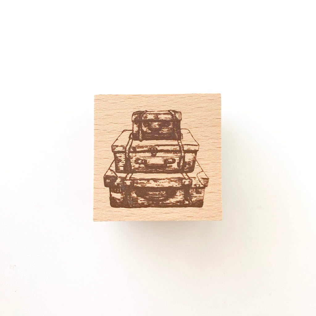 Arte Co Rubber Wood Stamp | Suitcases - Simple Paper 