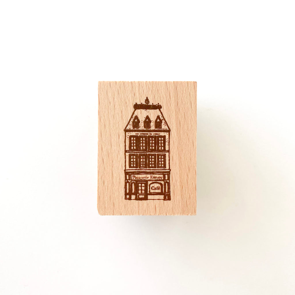 Arte Co Rubber Wood Stamp | Cafe Building - Simple Paper 