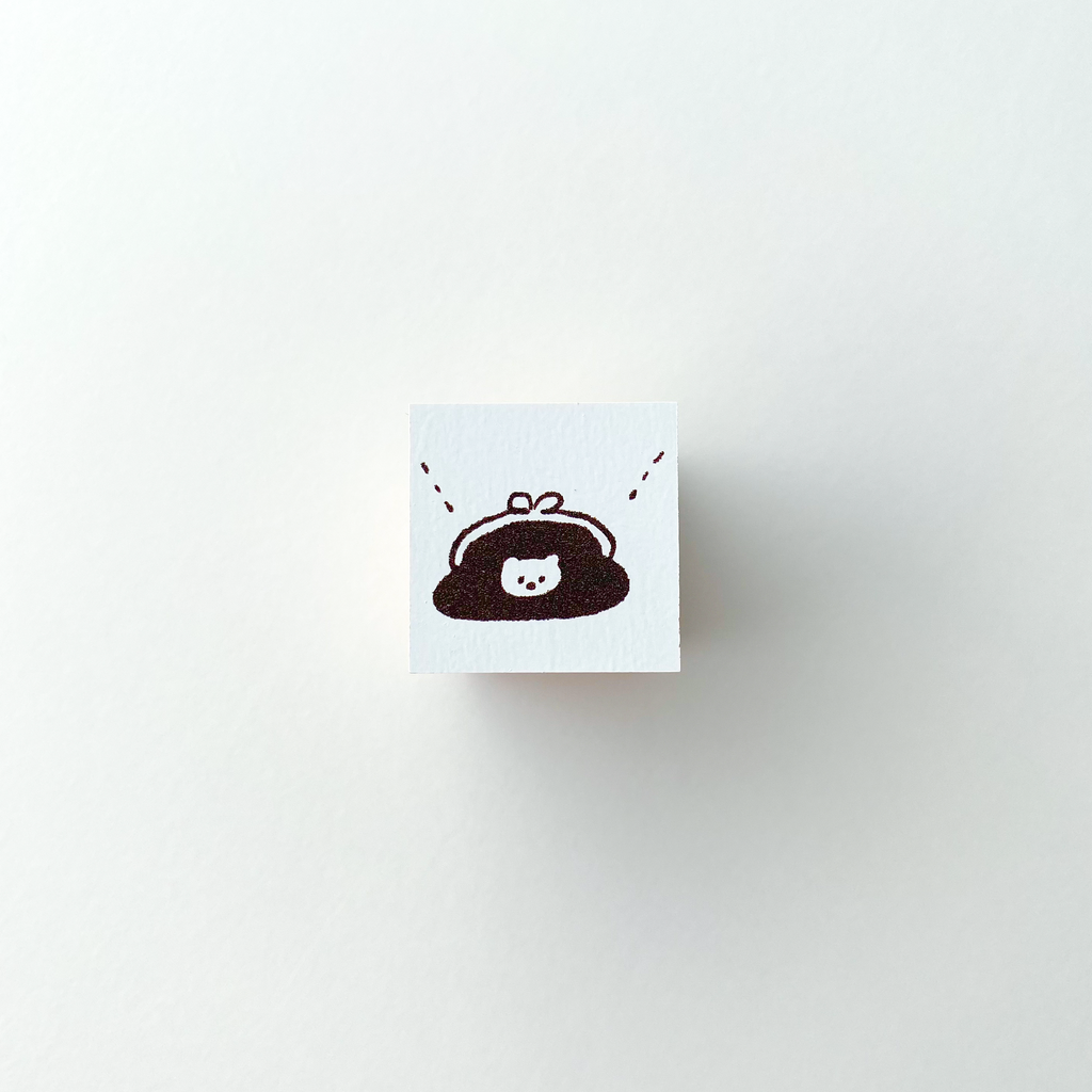 ranmyu Rubber Stamp | Coin Purse Bear - Simple Paper 